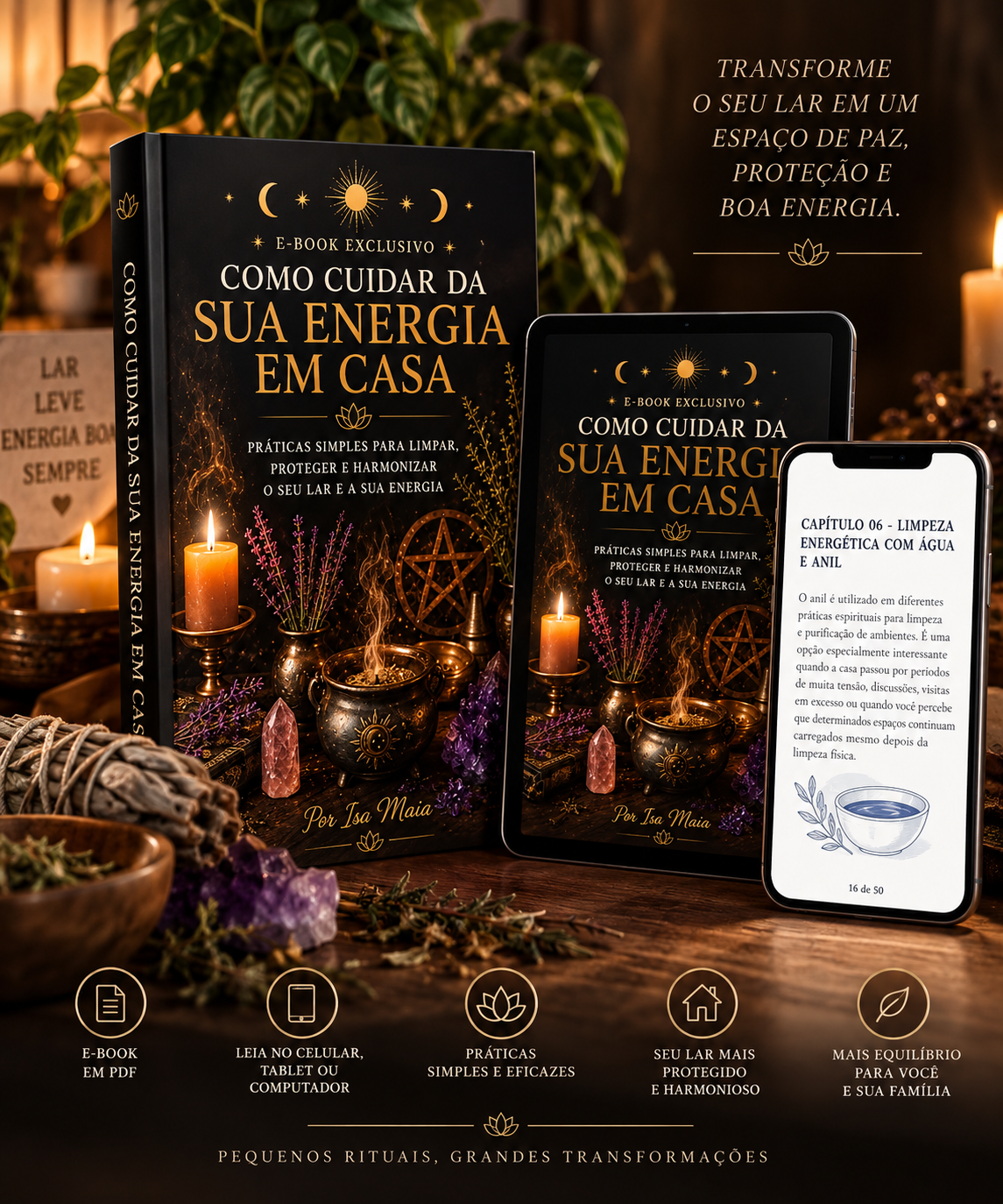Livro guia Como Cuidar da Sua Energia em Casa